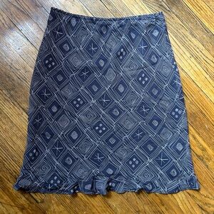 Vintage Mid-Century Pattern Skirt with Ruffle Hem Size L